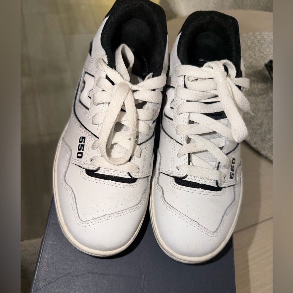New Balance Kids White and Black Sneakers